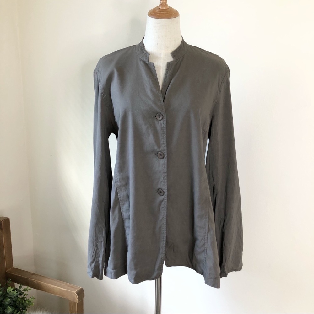 Eileen Fisher l Dark Gray Greenish Color Blazer M